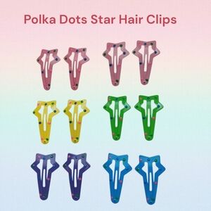 Polka Dots Star Hair Clips